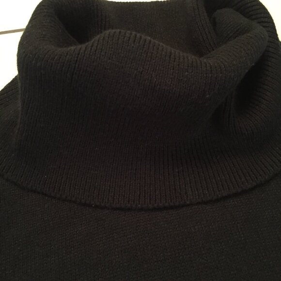 Boxy Cropped Knit Polo/Turtle neck sweater sz M - Black - Picture 5 of 15